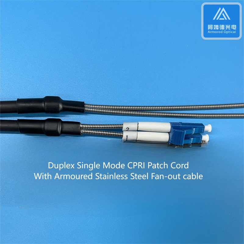 SM Armored FTTA Patch Cord CPRI 7.0mm Black DLC FC Armored Fibre Optic Cable 2 Cores